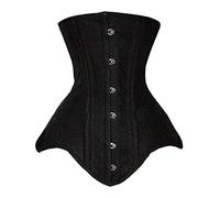 Women‘s Long Torso Waist Training Corsets Double Steel Boned Heavy Duty Underbust Body Shaper Shaper Corset (Color : Black, Size : L)