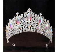 Women’S Luxury Queen Large Crystal AB Tiara Crown A Stunning Diadem Headband For Wedding Or Princess Costume Wear