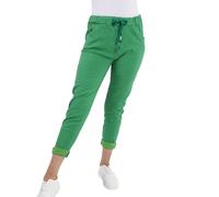 Women’s Magic Pants - Plain High Elasticated Adjustable Waist Ladies Turn Up Trousers Stretch Bottoms with 2 Pockets Italian Casual Joggers Plus Size Pants (Jade Green, UK 18)