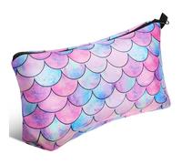 Women’s Makeup Pouch with Zipper Closure, Polyester Travel Bag | Mermaid Print Finish, Spacious Interior, Quick Wipe-down Surface, Fits Handbag, Brushes and Stationery