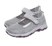 Women’s Mary Jane Shoes Lightweight Walking Sneaker Mesh Breathable Slip On Knit Flats Casual Soft Shoes Adjustable Ankle Strap Loafers