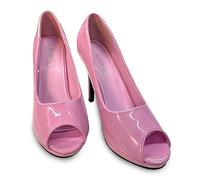 Women’s Mens Peep Toe Crossdresser High Heels Stiletto Platform Court Shoe, Pumps (Pink Patent, UK Footwear Size System, Adult, Women, Numeric, Medium, 10)