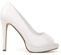 Women’s Mens Peep Toe Crossdresser High Heels Stiletto Platform Court Shoe, Pumps (White Patent, UK Footwear Size System, Adult, Women, Numeric, Medium, 9)