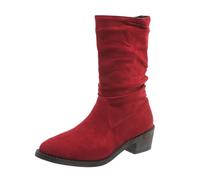 Women’s Mid Calf Boots Suede Casual Fashion Boots | Simple Style Boots With Soft Material Comfortable Fit For Daily Walking Shopping And Seasonal Wear