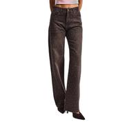 Women’s mid-rise loose jeans It's Basic Rhinestone Marron 42