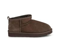 Women’s Mini Ankle Sheepskin Boots - Genuine Sheepskin & Suede Super Short Boots - Plush Wool Lining with Lightweight EVA Sole - Easy Slip-On Low-Cut Winter Bootie - Chocolate Brown/UK 3