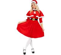 Fun Shack Santa Claus Costume for Women, Mrs Claus Outfit, Mrs Claus Costume Women, Christmas Fancy Dress for Women X-Large