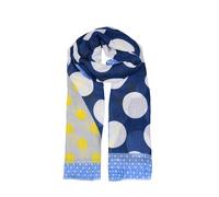 Women’s Multi-Spot Print Lightweight Scarf with Border - Navy / ONE