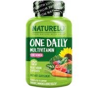 Women’s Multivitamin One Daily | 120 Vegan Capsules (4 Month Supply) | 30 Essential Vitamins & Minerals, Whole Food with Fruit & Veg Extracts, with Iron, Gentle, No Tablets | NATURELO