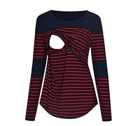 Women’s Nursing Top Long Sleeve Scoop Neck Nursing Shirt Breastfeeding Shirt Pregnancy Clothes Maternity Nursing Tops Breastfeeding Tank Tee Shirt Long Sleeve Nursing Clothes