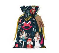 Women_S Nutcracker Ballet Xmas Dance Linen Drawstring Gift Bag Xmas Party Candy Bag Reusable Storage Pouches