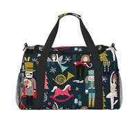 Women_s Nutcracker Ballet Xmas Dance Print Ample Space Travel Duffle Bag Stylish with Waterproof Zipper for Airplane Gym