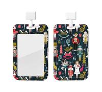 Women_s Nutcracker Ballet Xmas Dance Print Card ID Badge Holder with Breakaway Lanyard,for Doctor Teacher Nurse Staff Office