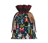 Women_s Nutcracker Ballet Xmas Dance Print Christmas Drawstring Gift Bags,Gifts Wrapping Bag for Xmas Birthday Holiday Party
