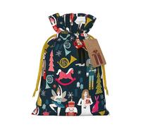 Women_s Nutcracker Ballet Xmas Dance Print Drawstring linen gifts bag for Christmas Party,holiday packaging presents bags.