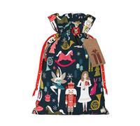 Women_S Nutcracker Ballet Xmas Dance Print Reusable Eco-Friendly Gift Drawstring Bag For Party Favors Seasonal Celebrations