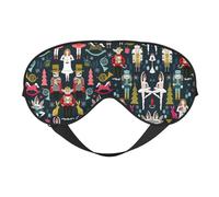 Women_S Nutcracker Ballet Xmas Dance Print Soft Eye Mask, Adjustable Strap Soft Eye Cover Blindfold for Travel Yoga Nap Shift Work