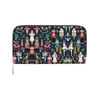 Women_s Nutcracker Ballet Xmas Dance Print Spacious Trendy Leather Hand Wallet Women Wallet Clutch for Casual and Travel Use, Black, One Size, Art