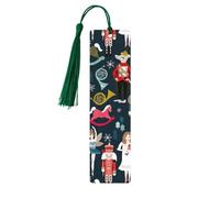 Women_s Nutcracker Ballet Xmas Dance Print Wooden Bookmark with Tassel, Exquisite Pattern Ideal Gift for Book Lovers, for Home Office Library