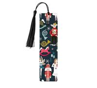 Women_s Nutcracker Ballet Xmas Dance Print Wooden Bookmark with Tassel, Exquisite Pattern Ideal Gift for Book Lovers, for Home Office Library