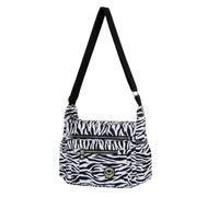 Women’s Nylon Shoulder Bag, Messenger Bags, Handbags Travel Cross Body bag with Adjustable Strap - Multiple Colors Animal Print (Zebra White)