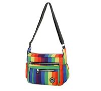 Women’s Nylon Shoulder Bag, Messenger Bags, Handbags Travel Cross Body bag with Adjustable Strap - Multiple Colors Animal Print (Rainbow)