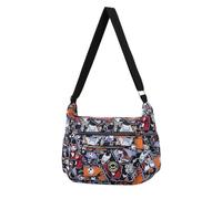 Women’s Nylon Shoulder Bag, Messenger Bags, Handbags Travel Cross Body bag with Adjustable Strap - Multiple Colors Animal Print (Nightmare Black)