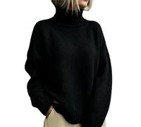 Women’s Oversized Roll Neck Jumper with Dropped Shoulders | Fold-Over Collar, Long Sleeves and Ribbed Edges for Relaxed Travel, City Weekends and Seasonal Layering