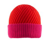 Women’s Patchwork Cable Knit Beanie Hat - Berry/Pink / ONE