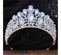 Women’S Pink Opal Crystal Princess Crown A Rhinestone Bridal Headwear Diadem Perfect For Weddings And Fairytale Themed Parties