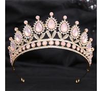 Women’S Pink Opal Crystal Princess Crown A Rhinestone Bridal Headwear Diadem Perfect For Weddings And Fairytale Themed Parties