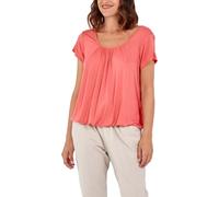 Women’s Plain Gypsy Scoop Neck Elastic Waist Cap Sleeve Vest Top Ladies Loose Fit Balloon Top Pleated Blouse Shirts Elasticated Stretch Summer Jersey 8-10 Coral