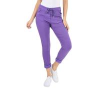 Women’s Plain Italian High Waisted Magic Pants Casual Jogging Bottoms Walking Out Stretchy Jeans Joggers Turn Up Pants All Season Lagenlook Style Ladies Purple 12-14