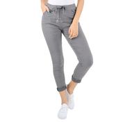 Women’s Plain Italian High Waisted Magic Pants Casual Jogging Bottoms Walking Out Stretchy Jeans Joggers Turn Up Pants All Season Lagenlook Style Ladies Light Grey 20-22