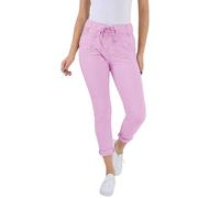 Women’s Plain Italian High Waisted Magic Pants Casual Jogging Bottoms Walking Out Stretchy Jeans Joggers Turn Up Pants All Season Lagenlook Style Ladies Pink 20-22