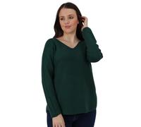 Women’s Plain Italian Soft Knitted Jumper Long Sleeve V Neck Basic Sweater Top T-Shirt, Casual Stylish Warm Jumper for All Seasons Jade