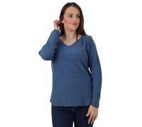 Women’s Plain Italian Soft Knitted Jumper Long Sleeve V Neck Basic Sweater Top T-Shirt, Casual Stylish Warm Jumper for All Seasons Denim