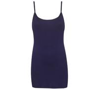 Women’s Plain Long Cami Vest Sleeveless Vest Ladies Round Scoop Neck Camisole Strappy Tank Top Casual Wear Summer Stretched Jersey Vest Top Plus Size UK 8-26