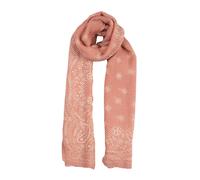 Women’s Pleated Floral and Paisley Pattern Lightweight Scarf - PALE PINK / ONE