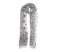 Women’s Pleated Floral and Paisley Pattern Lightweight Scarf - WHITE / ONE