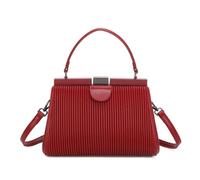 Women’s Pleated Top Handle Handbag, Structured Synthetic Leather Satchel Purse with Detachable Shoulder Strap, Elegant Crossbody Style Bag for Party, Work, Dinner and Evening Use