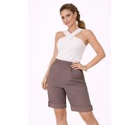 Women’s Plus Size Bengaline 4 Way Stretch Shorts Pockets Elastic Waist UK 12-24