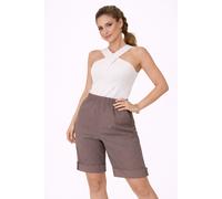 Women’s Plus Size Bengaline 4 Way Stretch Shorts Pockets Elastic Waist UK 12-24