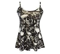 Women’s Plus Size Plain Sleeveless Cami Swing Vest Top Ladies Flared Strappy Cami Vest Top Casual Wear Fancy Party Wear Camisole Shirt Top UK Size 8-28