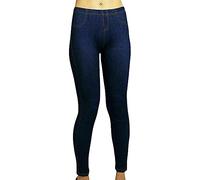 Women’s Plus Size Skinny Denim Jeggings Elasticated Waist Stretchy Pants Ladies Summer Fashion Full Length Slim Fit Trousers Denim Look Style Leggings Jeggings (Blue, UK 20)