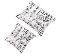 Women’s Pocket Cosmetic Bags, Waterproof Leather Makeup Bag No Zipper Self-Closing Makeup Pouch for Girls, Mini Bag for Purse - Meadow Wild Flowers and Tree Leaves