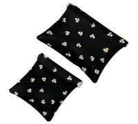 Women’s Pocket Cosmetic Bags, Waterproof Leather Makeup Bag No Zipper Self-Closing Makeup Pouch for Girls, Mini Bag for Purse - St Patrick Day Nature Plants Four Leaf Clovers
