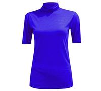 Women’s Polo Roll Neck Jumper 3/4 Sleeve Top Ladies Turtle Neck Pullover Shirt Tees Soft Stretch Knit Lightweight Casual Wear Sweater Blouse Fashion UK Size 8-26 Royal Blue