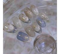 Women’s Press-On Nails with Glue - 24 Pieces Full-Coverage Fake Nail Set DIY Nail Art for Weddings Parties Dates Everyday Wear