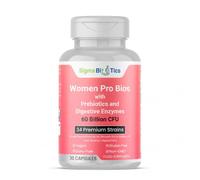 Women’s Pro Bio Cultures & Prebiotics - 60 Billion CFU | 34 Strains, Digestive Enzymes - Vaginal Flora, PH Balance Support, Gut Health Supplements & Digestive Support - Vegan Capsules, 30 Days Supply